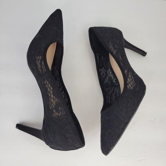 Kelly & Katie Misha Black Lace Pointed-Toe Heels Size 7.5 - Picture 6 of 12